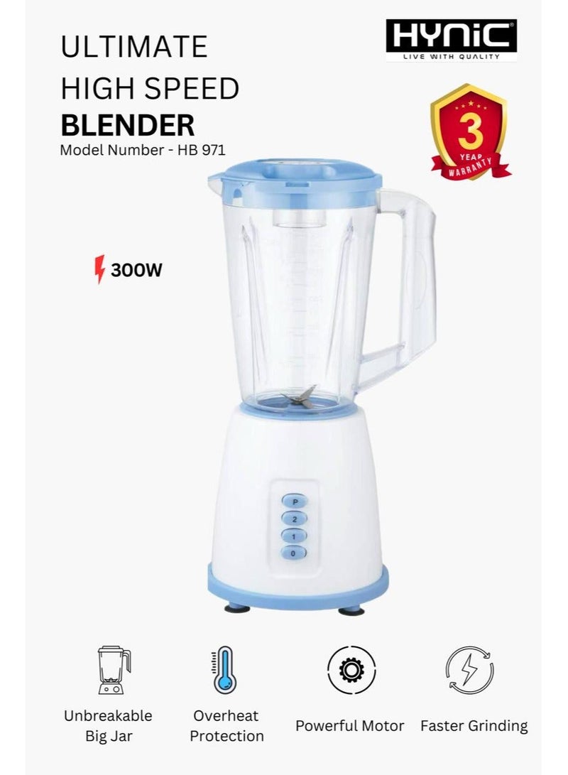 Hynic Ultimate High-Speed Blender 300W Powerful Copper Motor | 1.75L Unbreakable PC Jar | 2-Speed & Pulse Control | Stainless Steel Blades for Smoothies | Shakes & Nutri-Juicing - Image 1